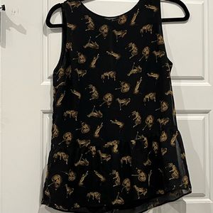Zara Cheetah Peplum Blouse